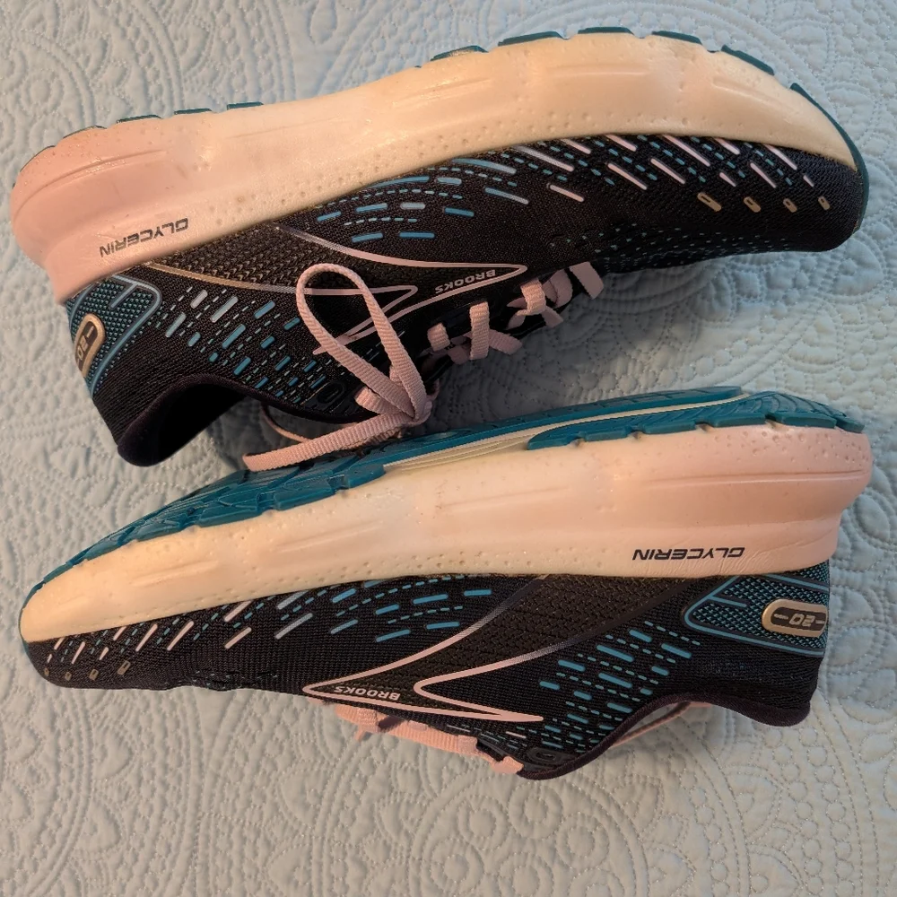 Brooks Women's Navy and White Glycerin 20 Walking/Running Shoes - Picture 4 of 5